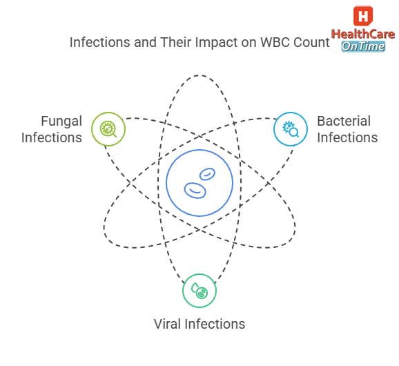 Infections Leading to High WBC Count infographic Infections Leading to High WBC Count infographic