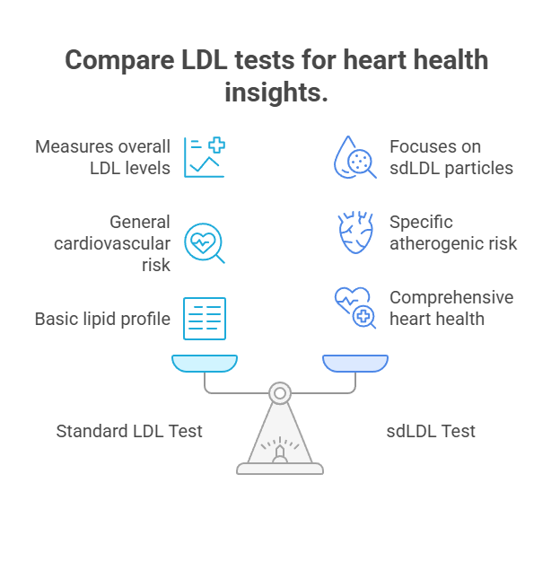 Compare LDL tests for heart health insights