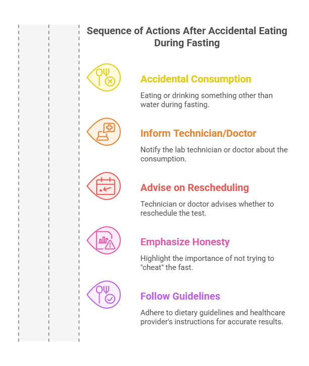 Sequence of Actions After Accidental Eating During Fasting