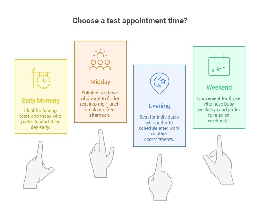Choose a test appointment time