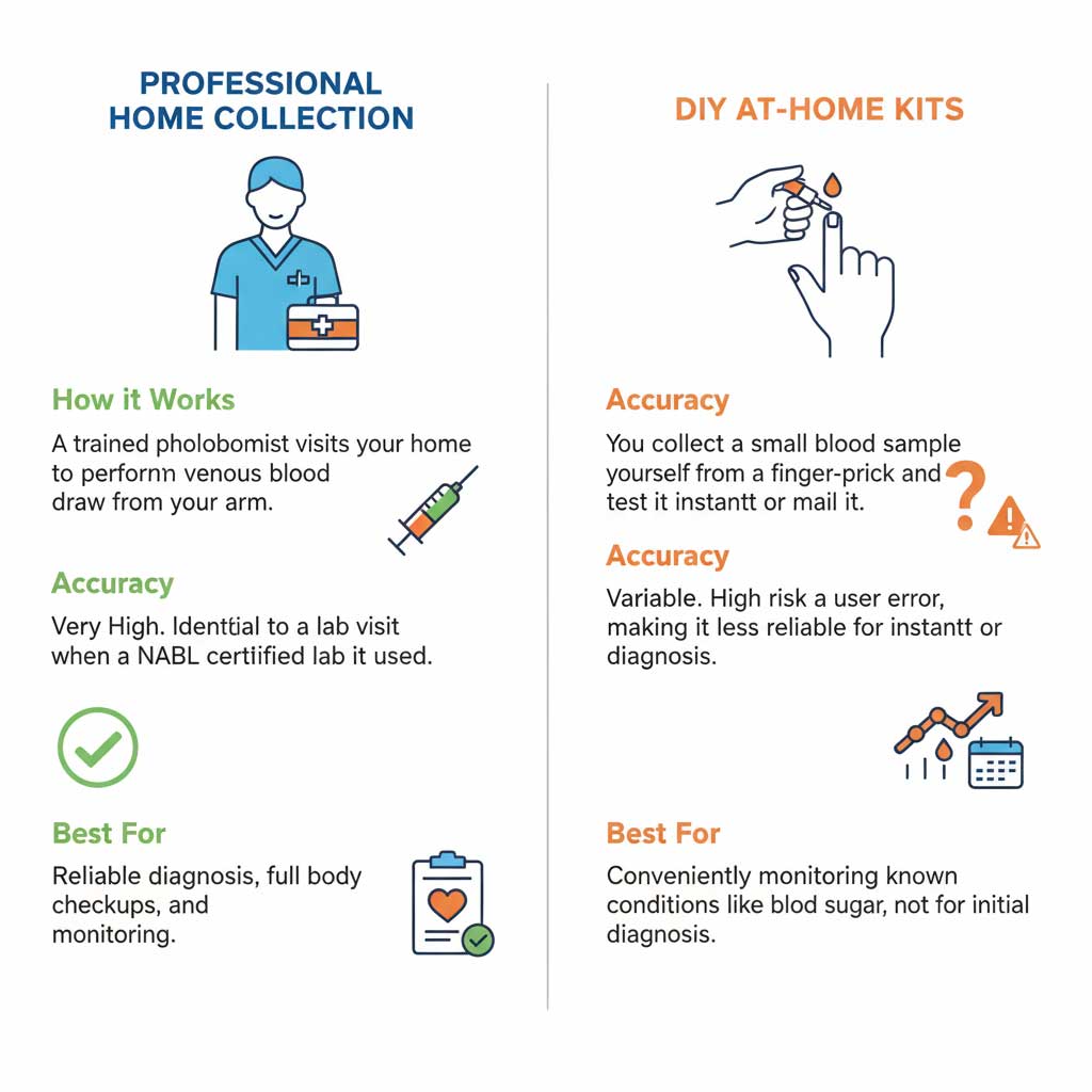 At-Home Blood Tests: Professional Collection vs. DIY Kits