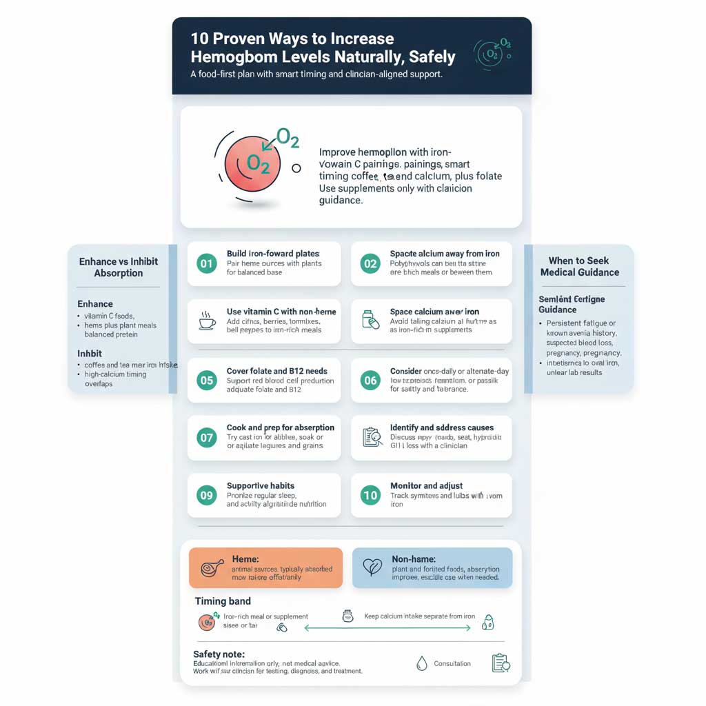 10 Proven Ways to Increase Hemoglobin Levels Naturally, Safely