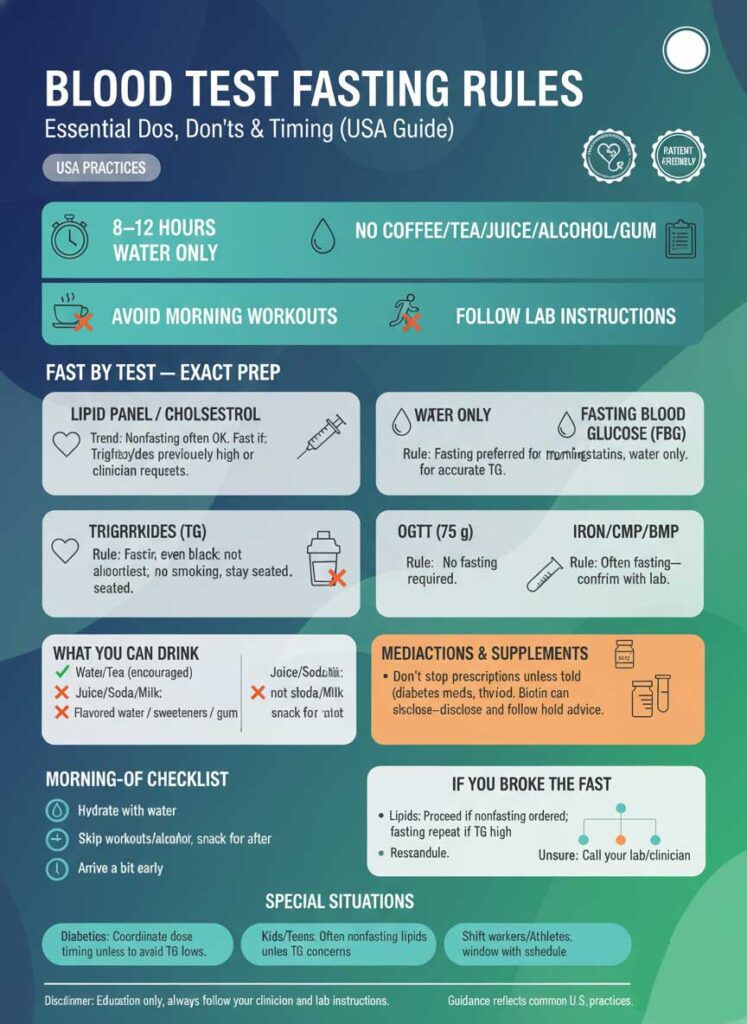 Blood Test Fasting Rules: Essential Dos, Don’ts & Timing