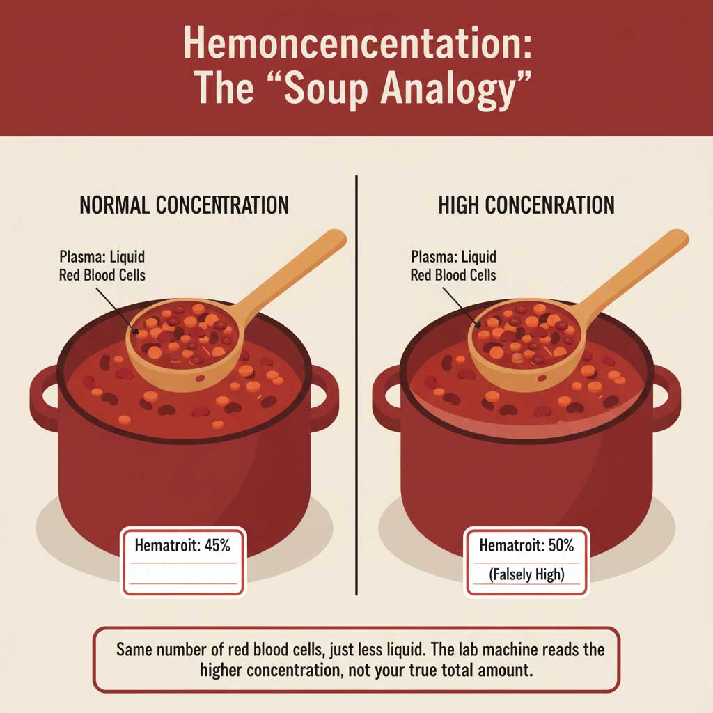 The "Soup Analogy": How Dehydration Fools Your CBC