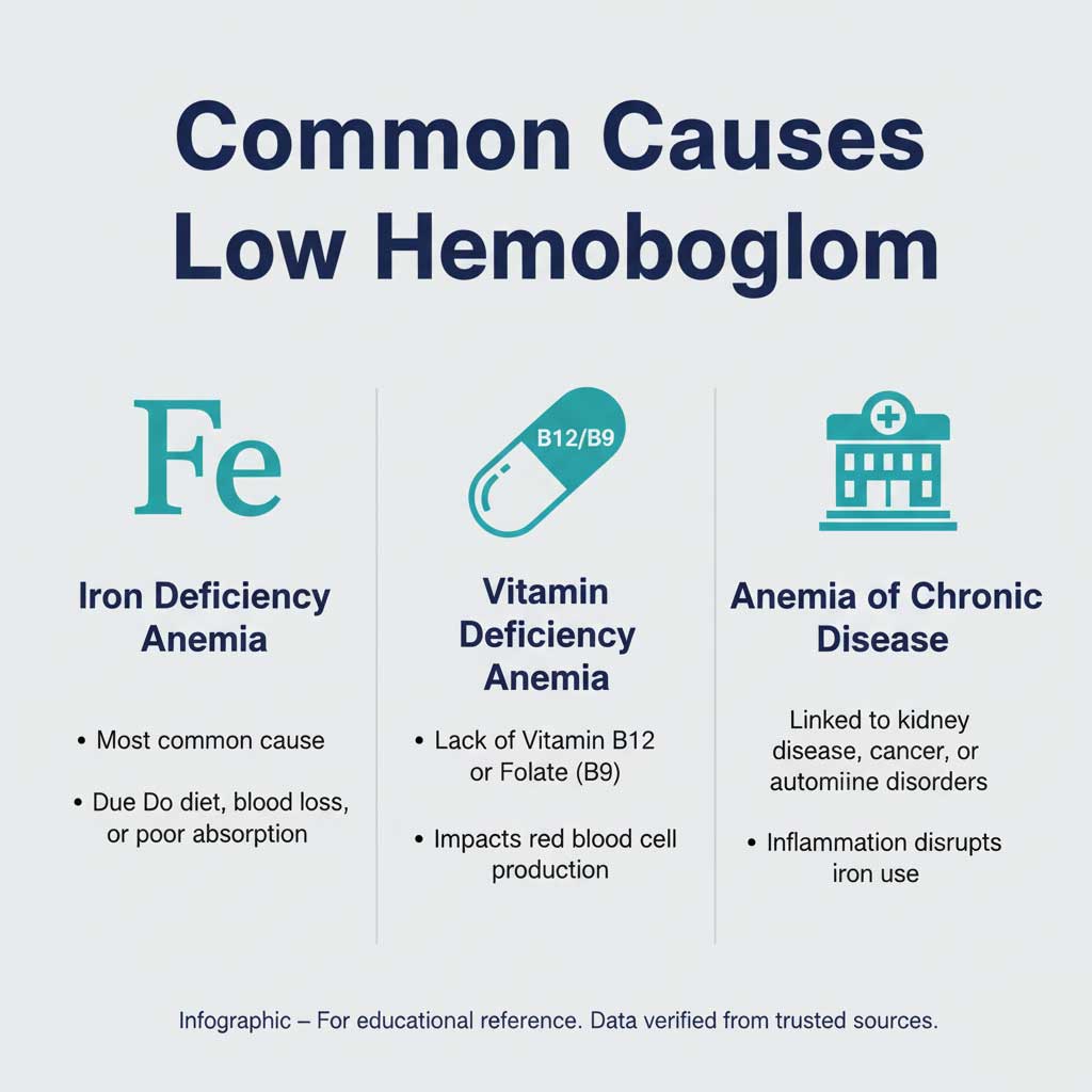 Top 3 Causes of Low Hemoglobin