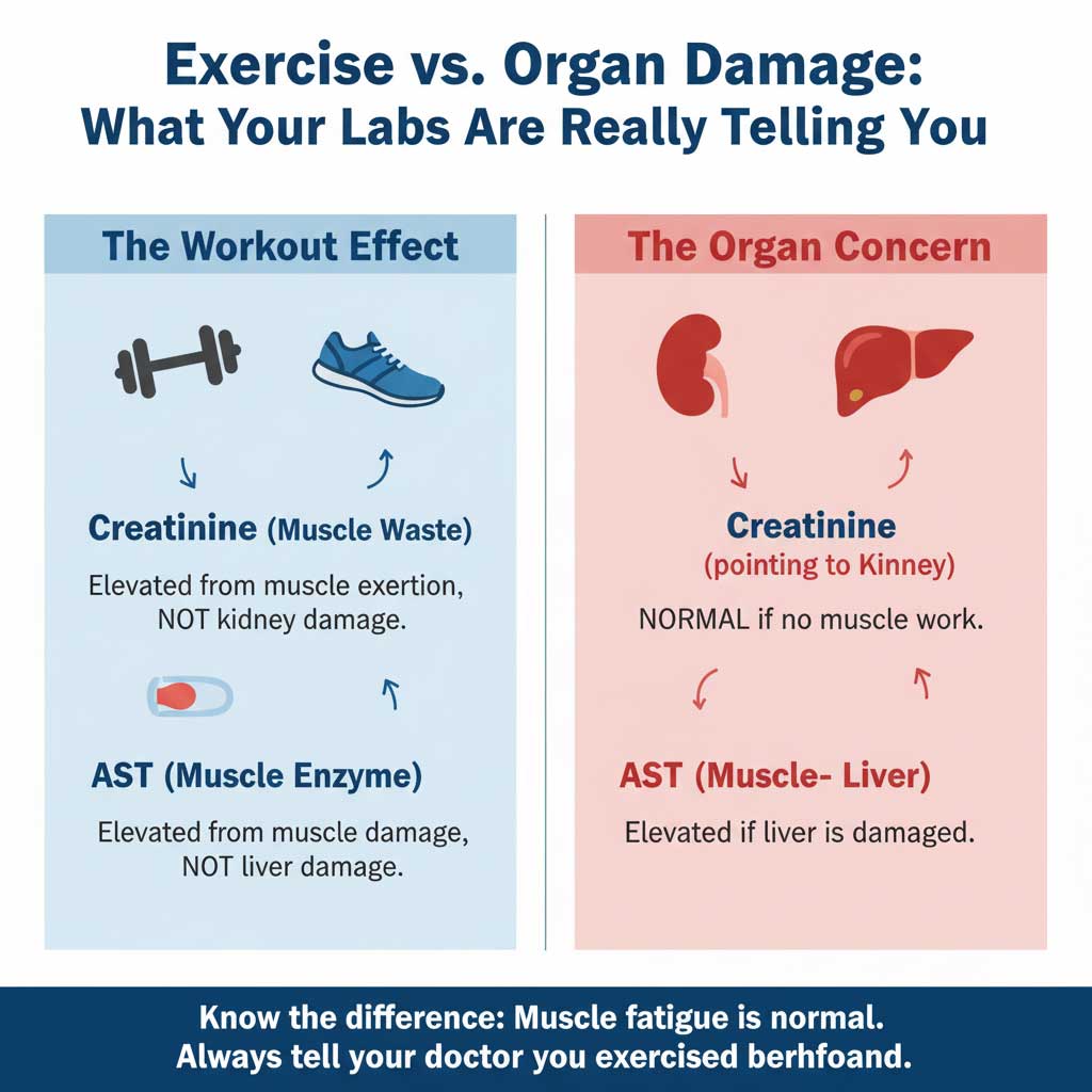 Muscle vs. Organ: Deciphering Exercise's Lab Impact