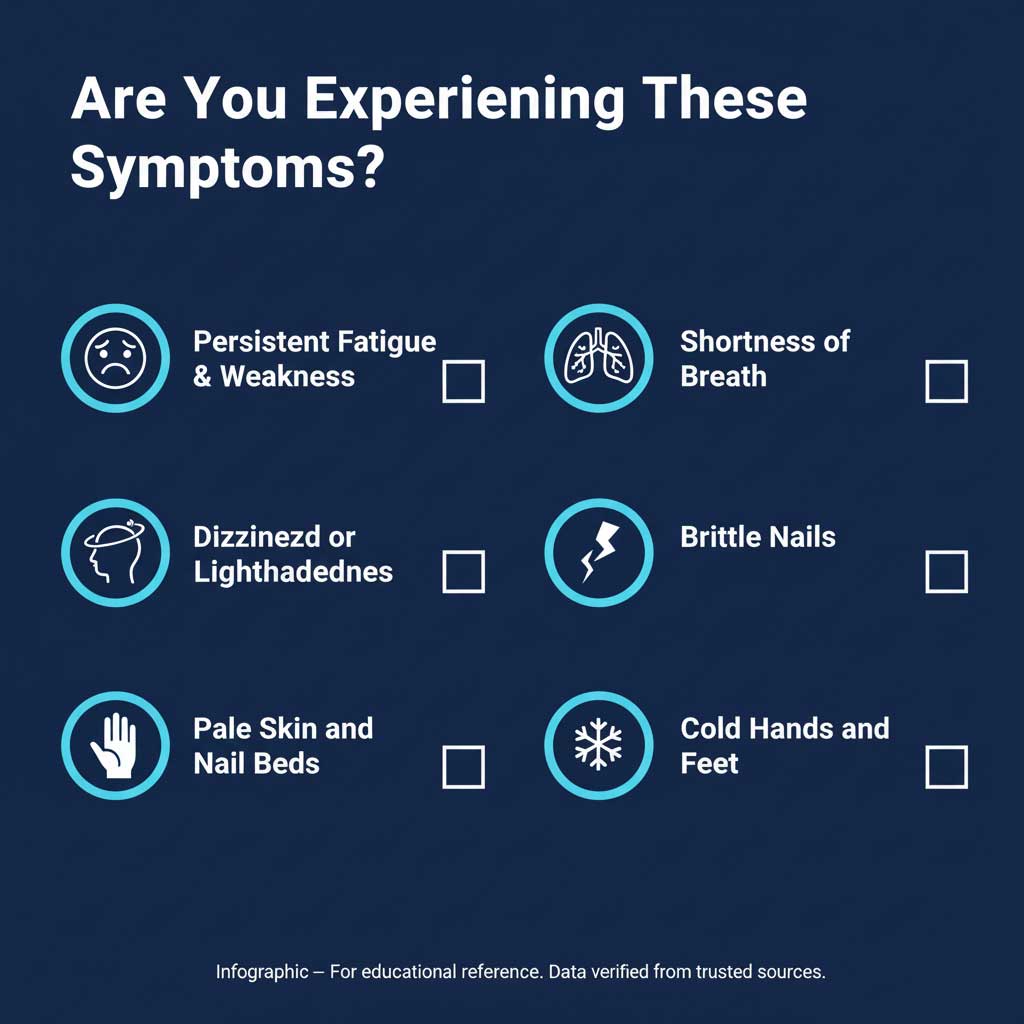 Symptoms of Low Hemoglobin Checklist