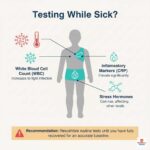 Does being sick with a cold or flu affect blood test results?