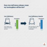 Does iron deficiency always mean my hemoglobin will be low?