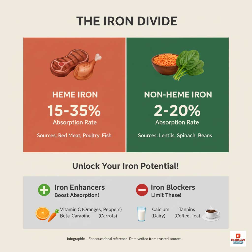 The Iron Divide: Heme vs. Non-Heme Absorption Facts
