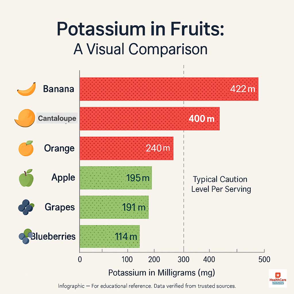 Potassium in Fruits: A Visual Comparison Chart