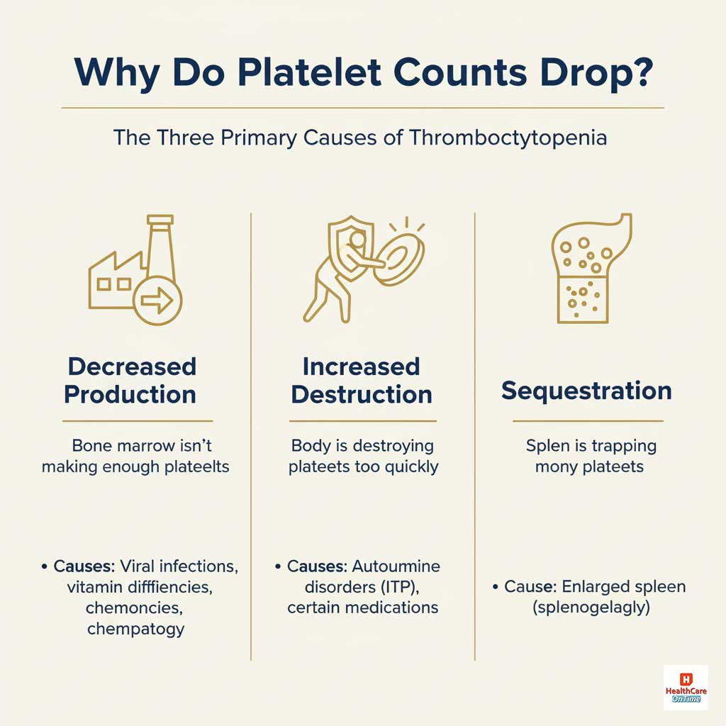 The Three Core Causes of Low Platelets