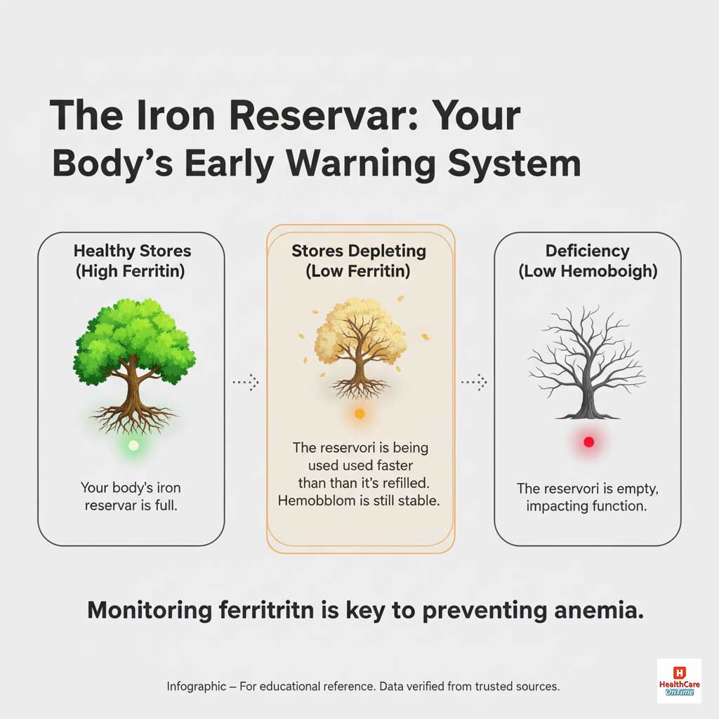 The Iron Reservoir: A Visual Journey from Ferritin to Hemoglobin