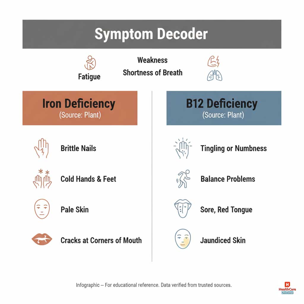 Symptom Decoder: Iron Deficiency vs. B12 Deficiency