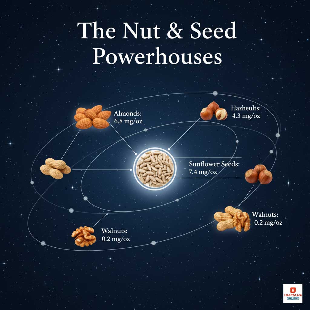 The Vitamin E Food Galaxy: Nuts & Seeds