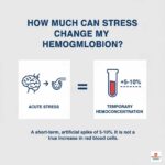 How much can stress really change my hemoglobin on a blood test?