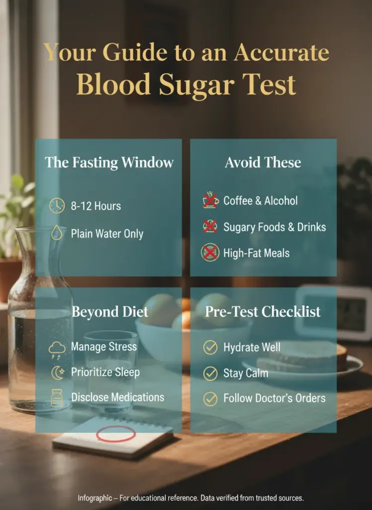 A Visual Guide to Blood Sugar Test Preparation - Infographic