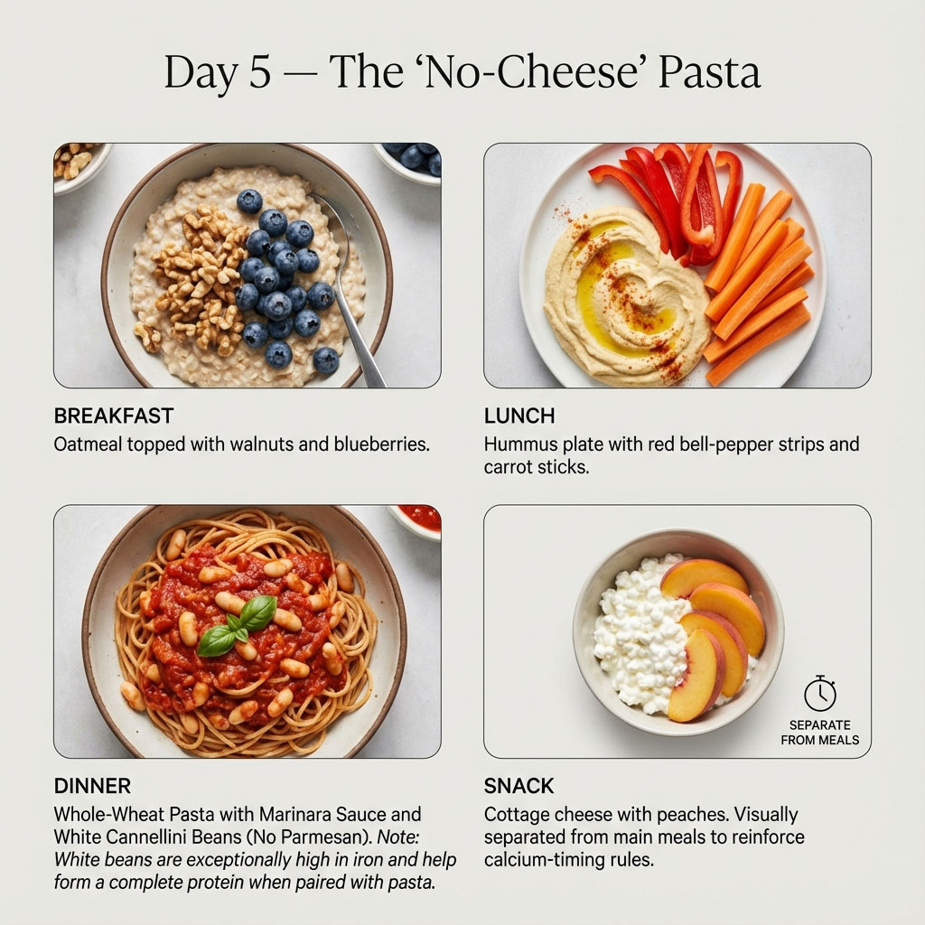 Day 5: The "No-Cheese" Pasta