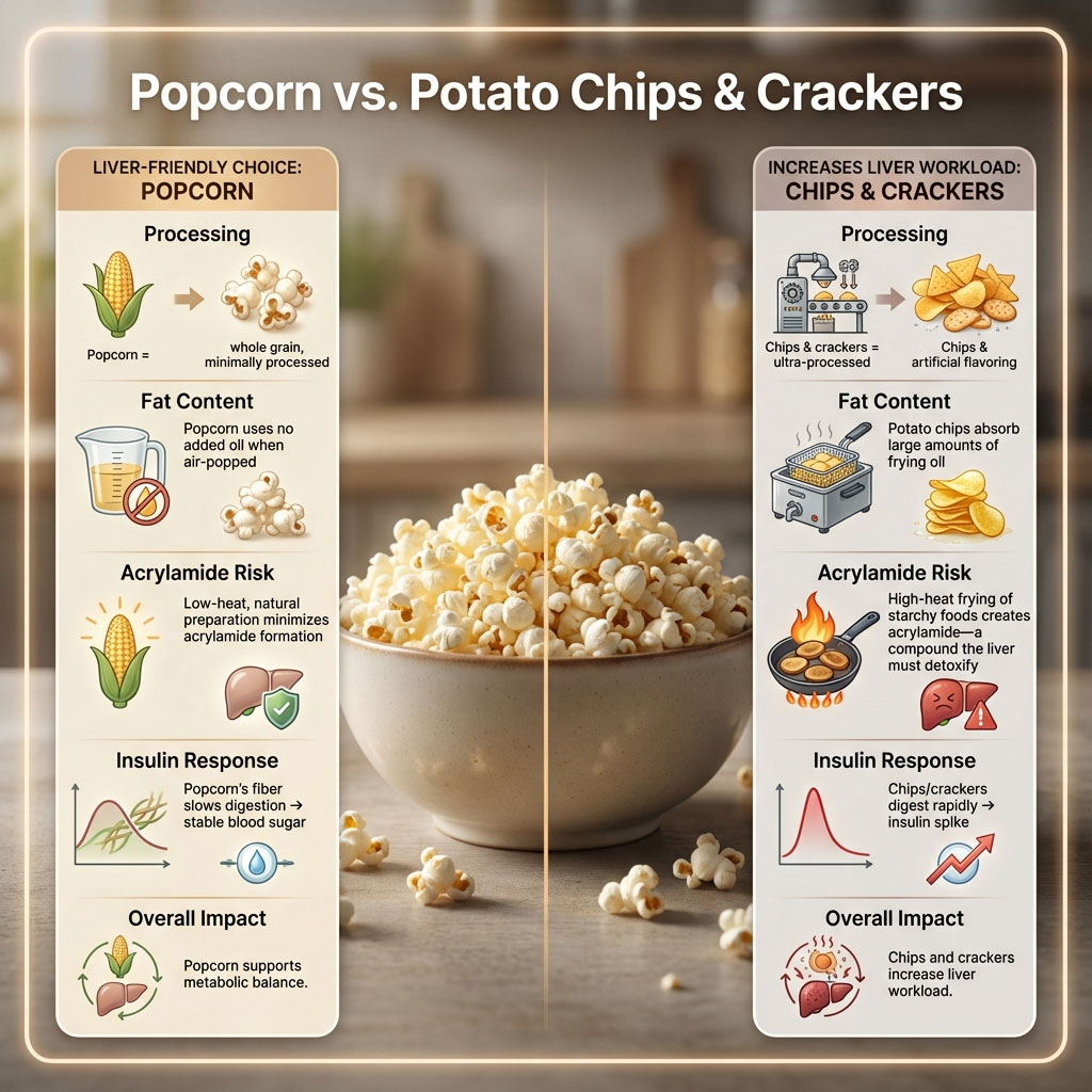 Popcorn vs. Potato Chips and Crackers