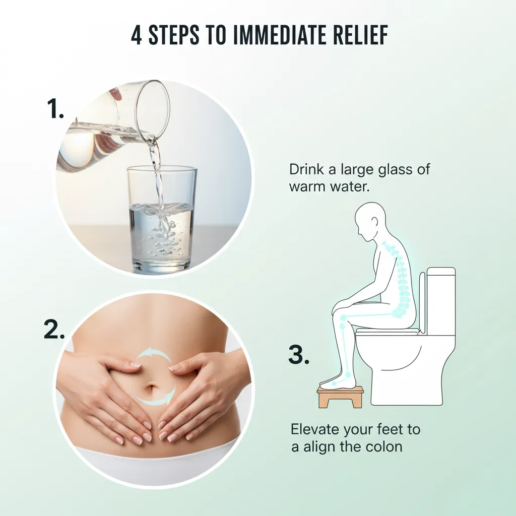 Quick Constipation Relief Techniques - Infographic