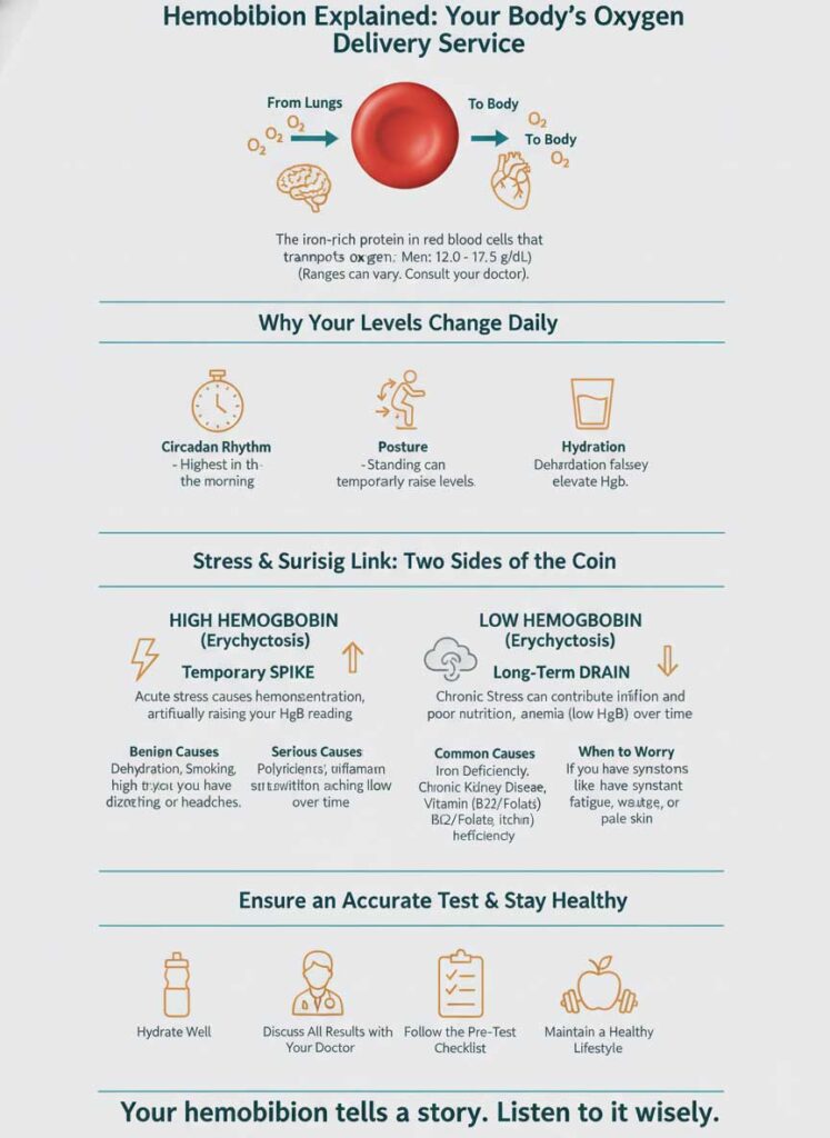 Stress & Hemoglobin: Do Levels Fluctuate Daily? Causes, Risks, and Safe Fixes