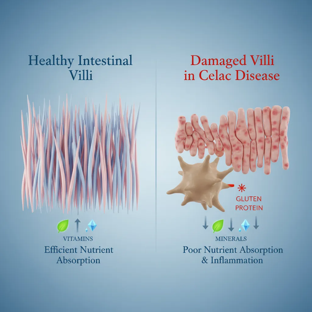 The Celiac Effect on the Small Intestine - Infographic