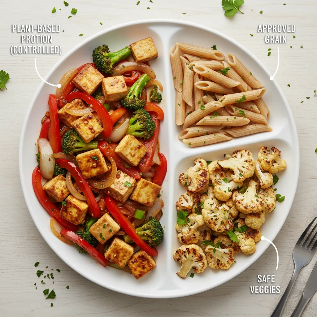 The Veg Kidney-Friendly Plate Model - Infographic