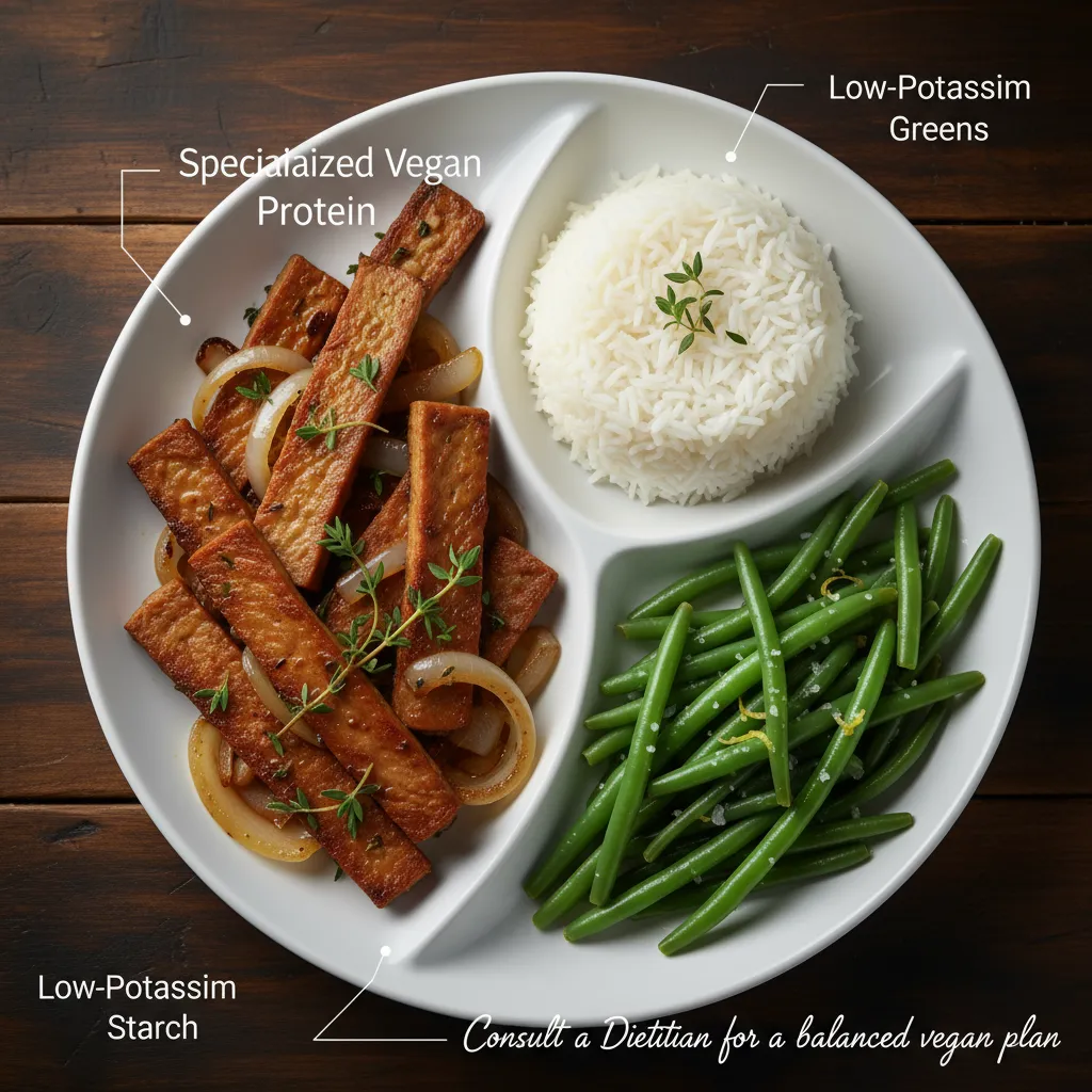 The Vegan Kidney-Friendly Plate Model - Infographic