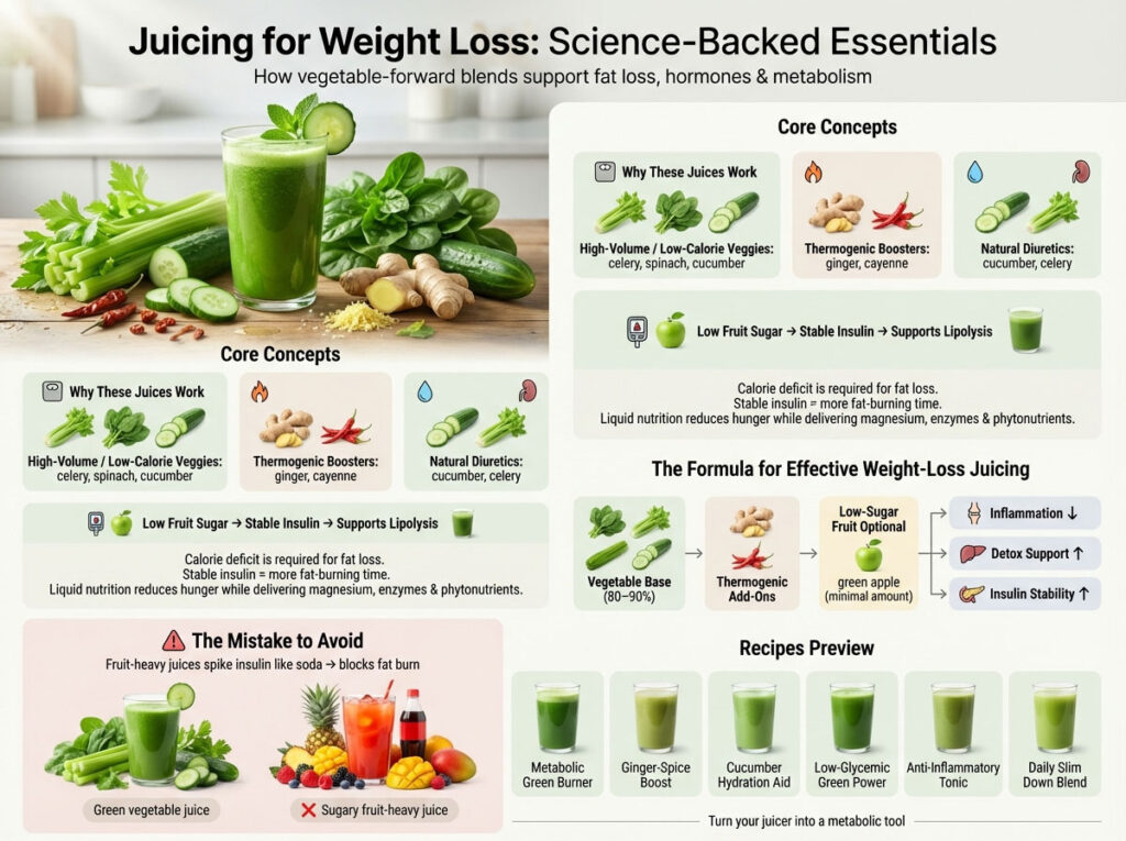 10 Best Juicing Recipes for Weight Loss and Low-Calorie Fat Burn