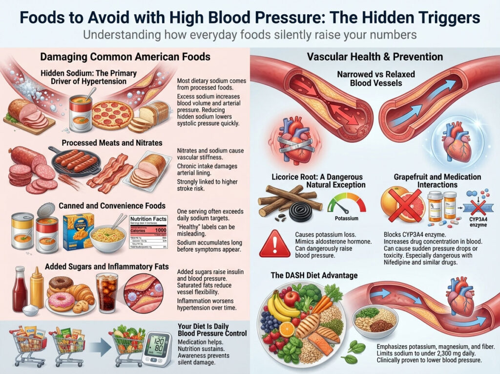 20 Dangerous Foods & Fruits to Avoid With High Blood Pressure