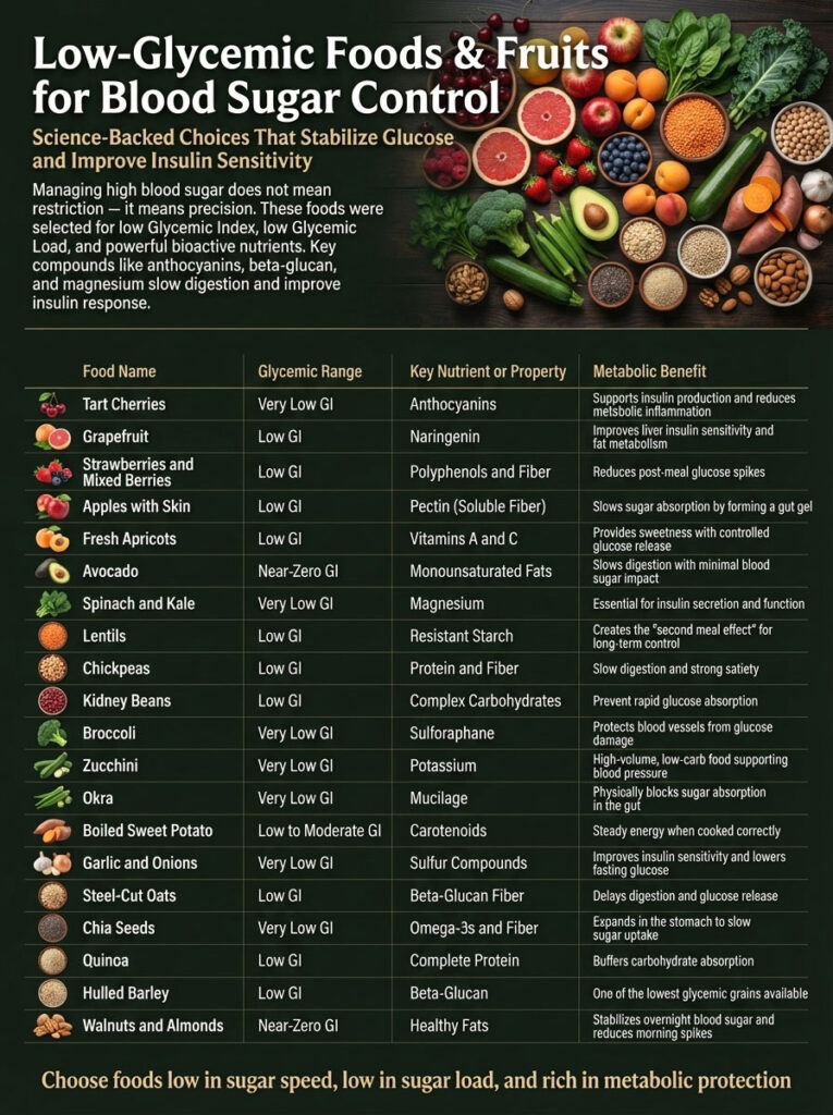 20 Low-Glycemic Foods & Fruits You Must Eat to Fight High Blood Sugar