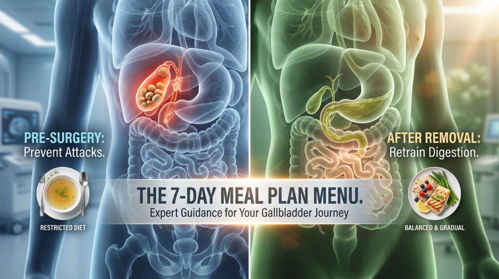 7-Day Gallbladder Meal Plan: Pre-Surgery and After Removal Menu