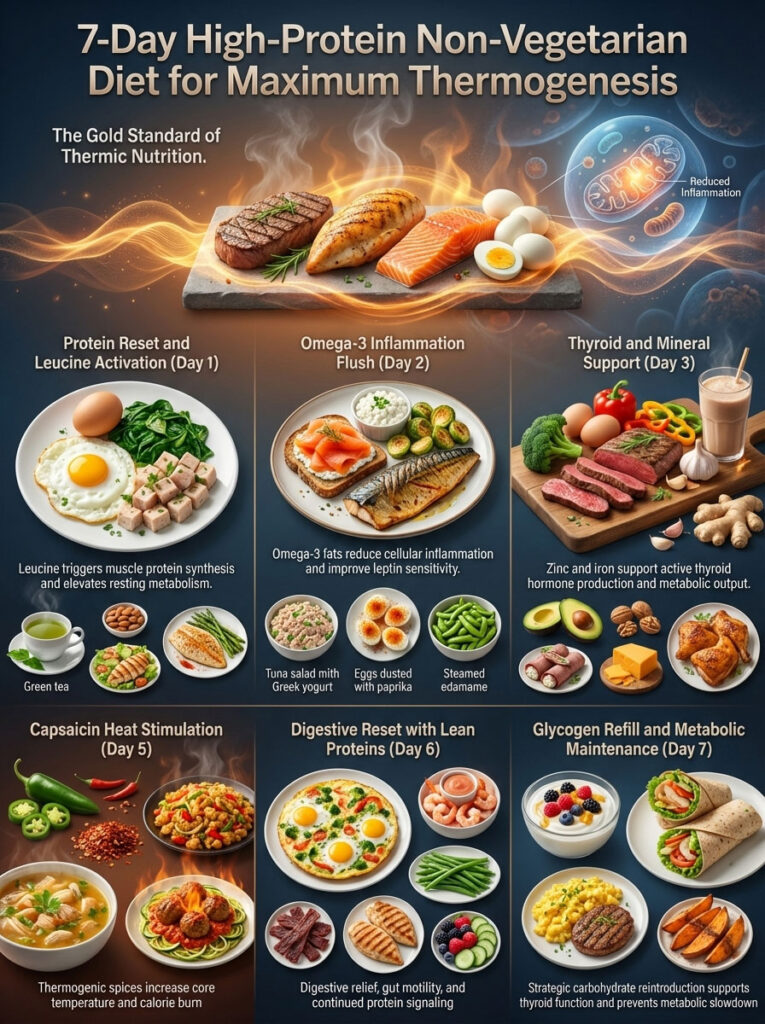 7-Day High Protein Non-Veg Diet Plan for Maximum Thermogenesis