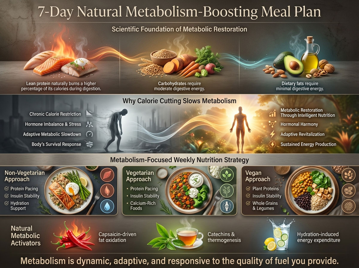 7 Day Meal Plan to Increase Metabolism Naturally: Non-Veg, Veg & Vegan ...