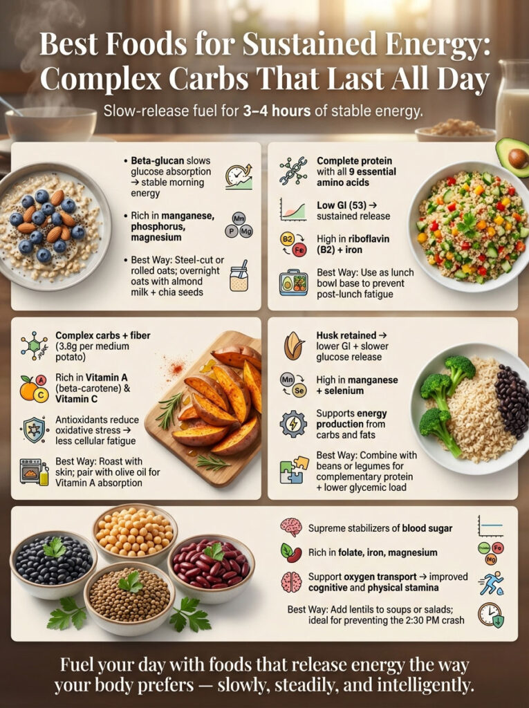 Best Foods for Sustained Energy: Complex Carbohydrates That Last All Day