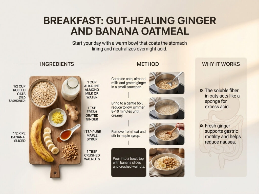 Breakfast: Gut-Healing Ginger and Banana Oatmeal