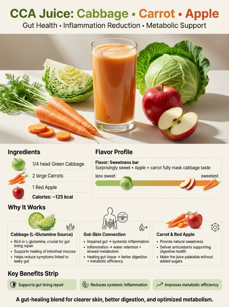 CCA Juice: Cabbage, Carrot & Apple for Gut Health