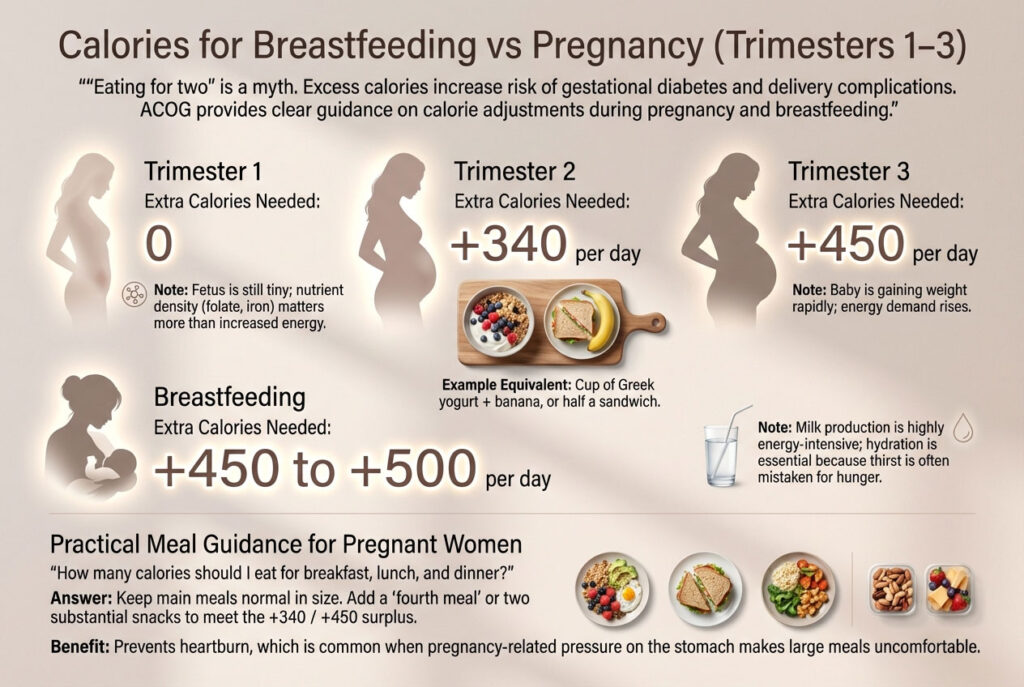Calories for Breastfeeding vs Pregnancy