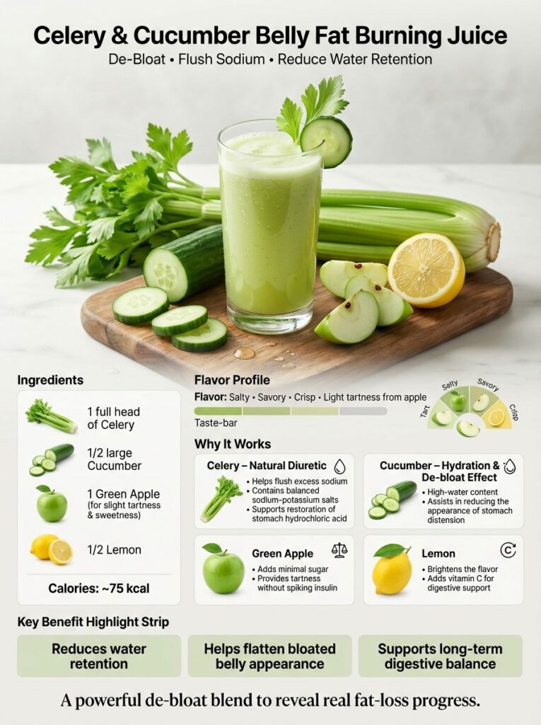 Celery & Cucumber Belly Fat Burning Juice (De-Bloat)