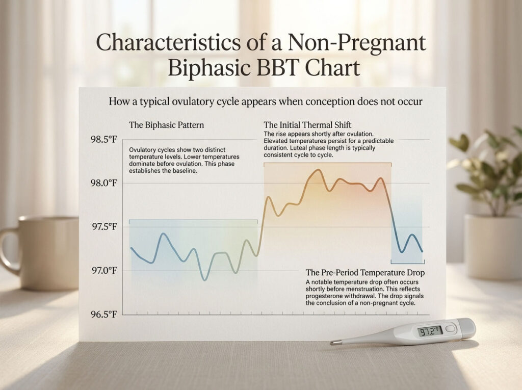 Characteristics of a Non-Pregnant Biphasic Chart