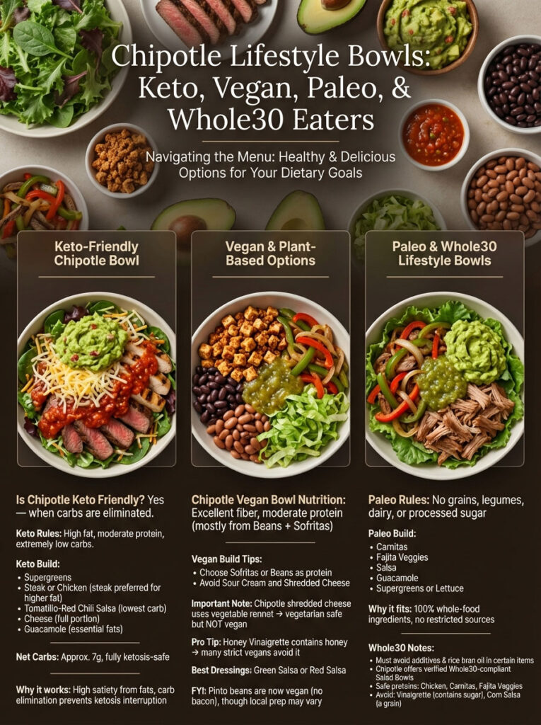Chipotle Lifestyle Bowls & Special Diets (Keto, Paleo, Vegan)