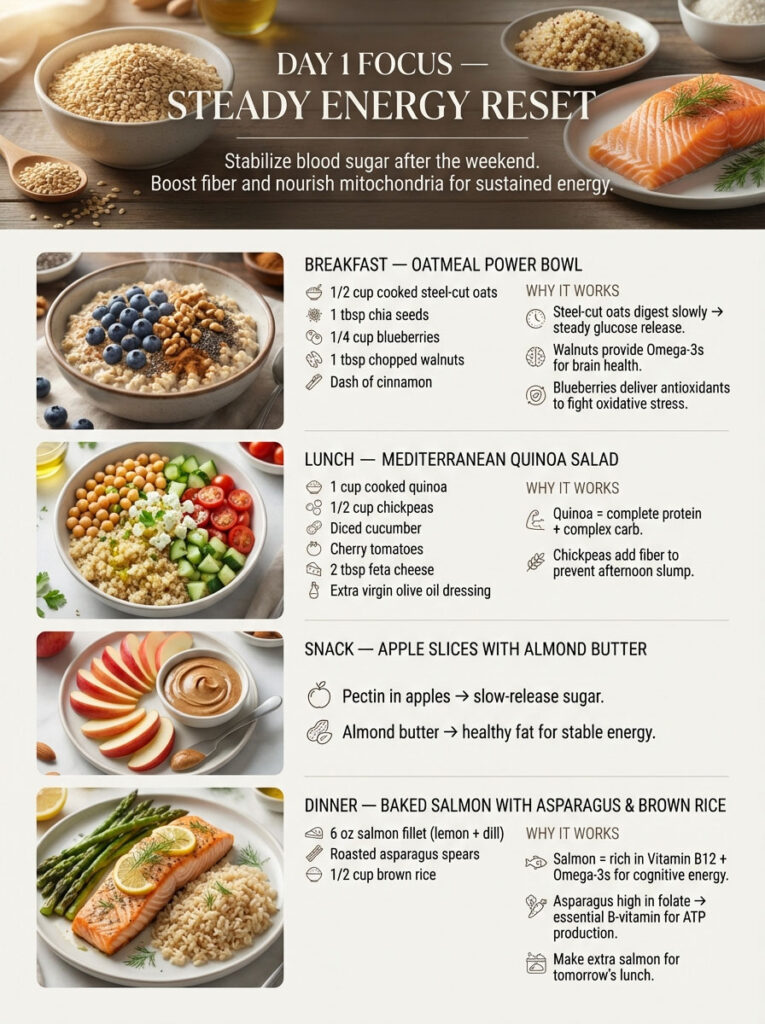 Day 1: Complex Carbs for Steady Energy Reset