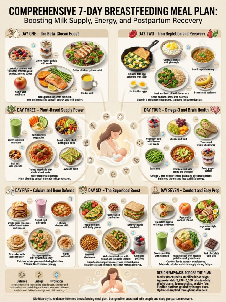 Comprehensive 7-Day Breastfeeding Meal Plan to Boost Milk Supply