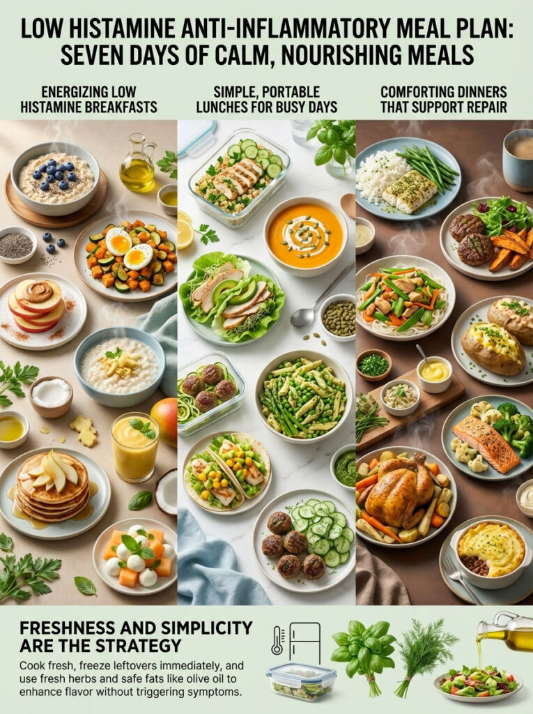 Comprehensive 7-Day Low Histamine Anti-Inflammatory Meal Plan