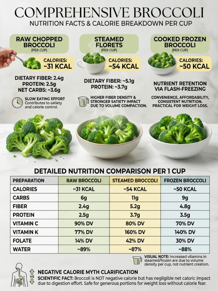 Comprehensive Broccoli Nutrition Facts and Calorie Breakdown Per Cup