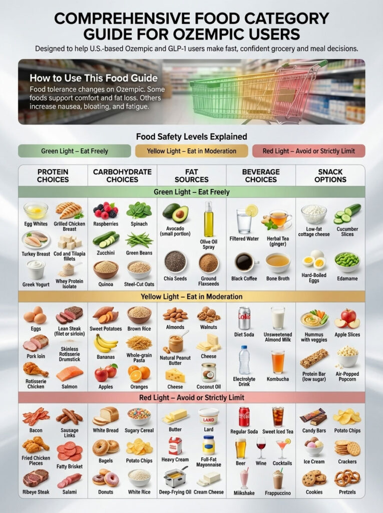 Comprehensive Food Category Comparison Table for Ozempic Users