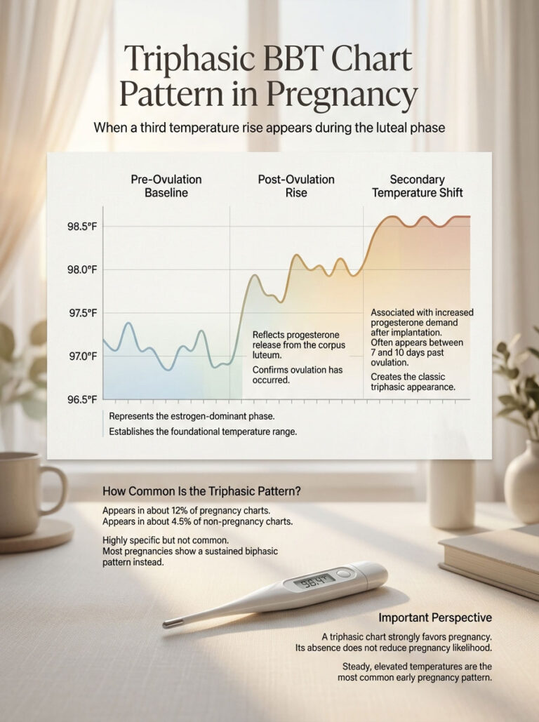 Triphasic Temperature Rise BBT Chart Patterns: Pregnant vs Not Pregnant (with Pictures ...
