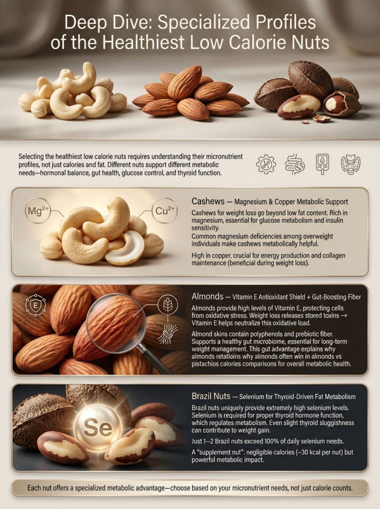 Deep Dive: Specialized Profiles of the Healthiest Low Calorie Nuts