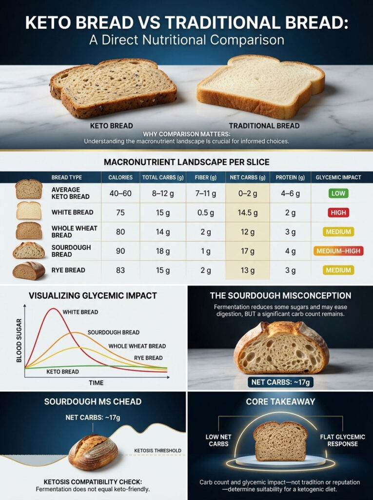 Detailed Comparative Analysis of Keto Bread vs. Traditional Loaves