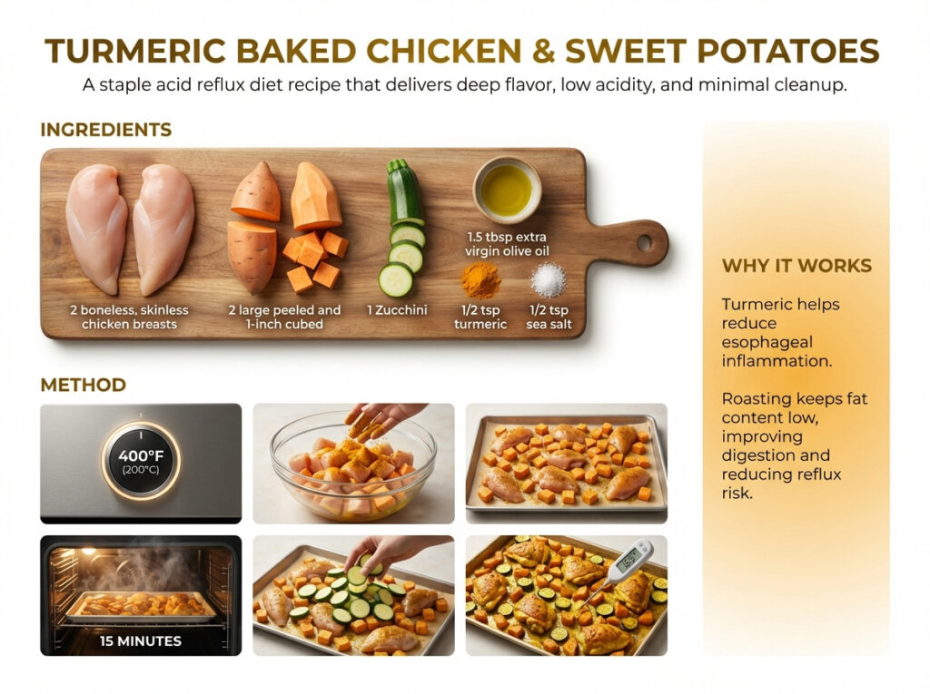 Dinner: Turmeric Baked Chicken & Sweet Potatoes